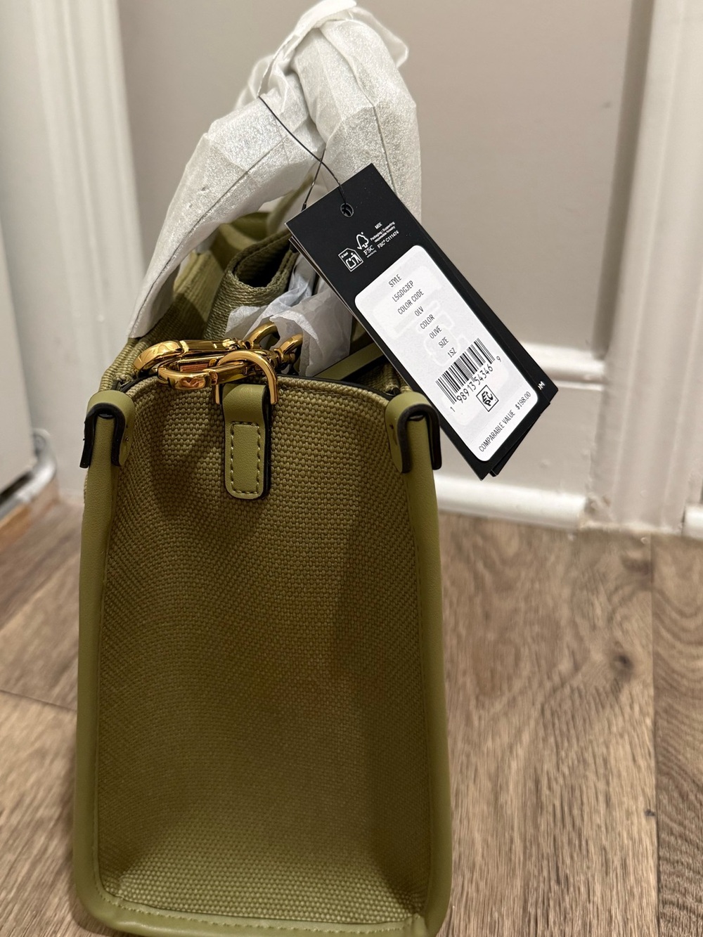 Karl Lagerfeld Paris Kristins Small Tote in Olive Green NWT/ PRICE FIRM - Picture 8 of 9